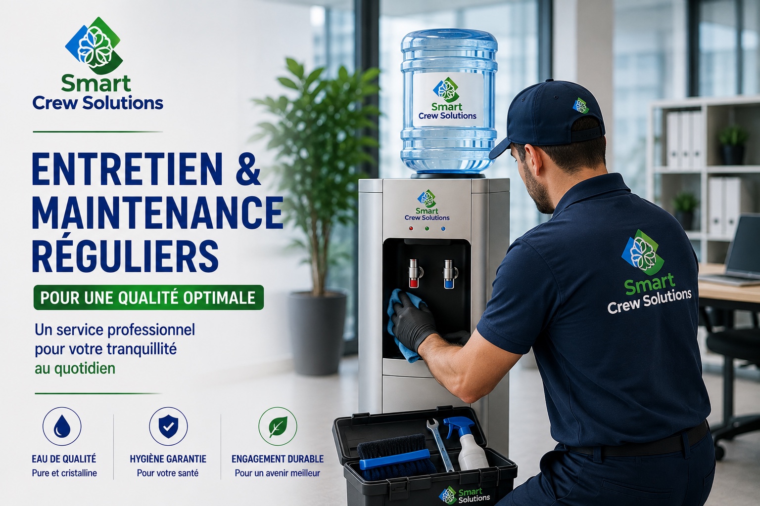 Entretien et maintenance des fontaines à eau Smart Crew Solutions