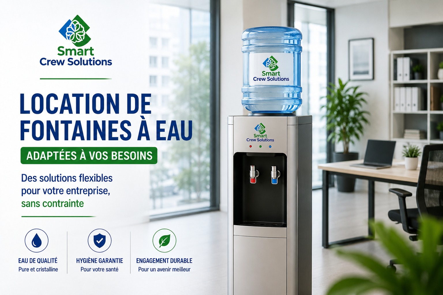 Location de fontaines à eau Smart Crew Solutions